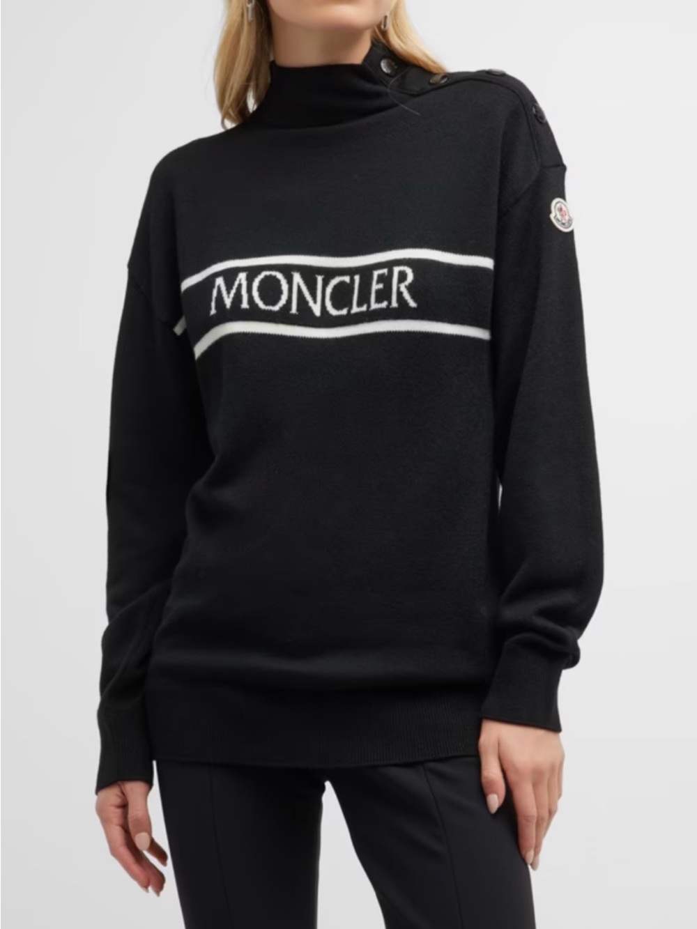 MONCLER COLLO ALTO TRICOT T NECK WOOL SWEATER SIZE XS (CAN FIT A S & M AS WELL)